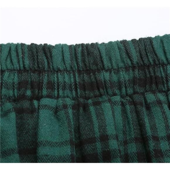 Plaid Skirt for Womens High Waist Aline Pleated Midi Skirts - Picture 5 of 6